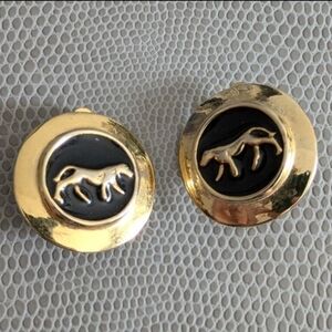 Vintage Dog Clip On Earrings